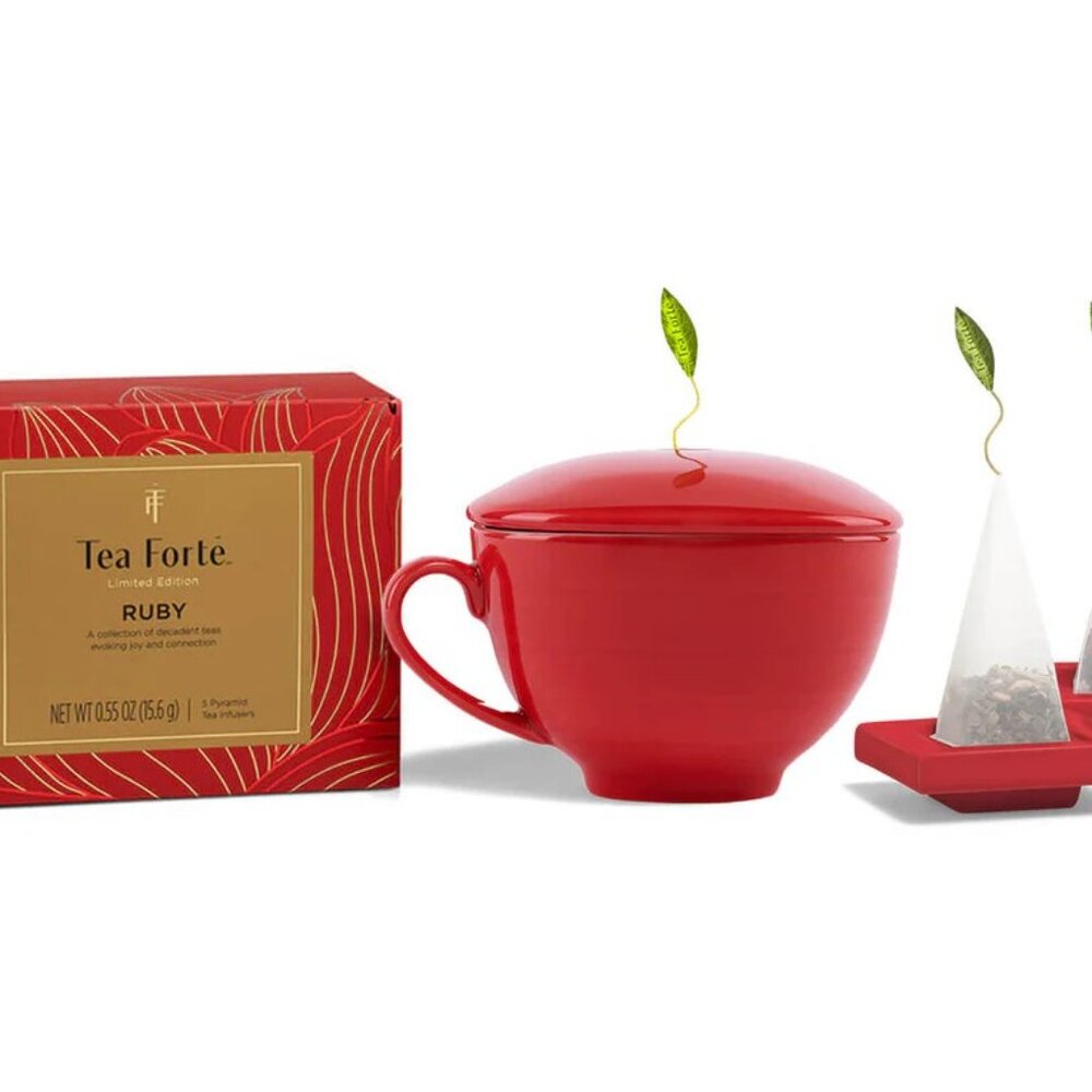 Red Tea Forte Pyramid bag tea trays 2 packs